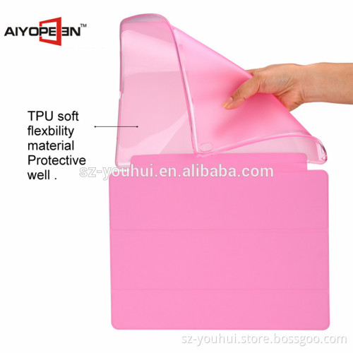 Hot sales PU +TPU conjoined Case for iPad Pro 12.9 inch folded 3 styles auto sleeep Smart cover